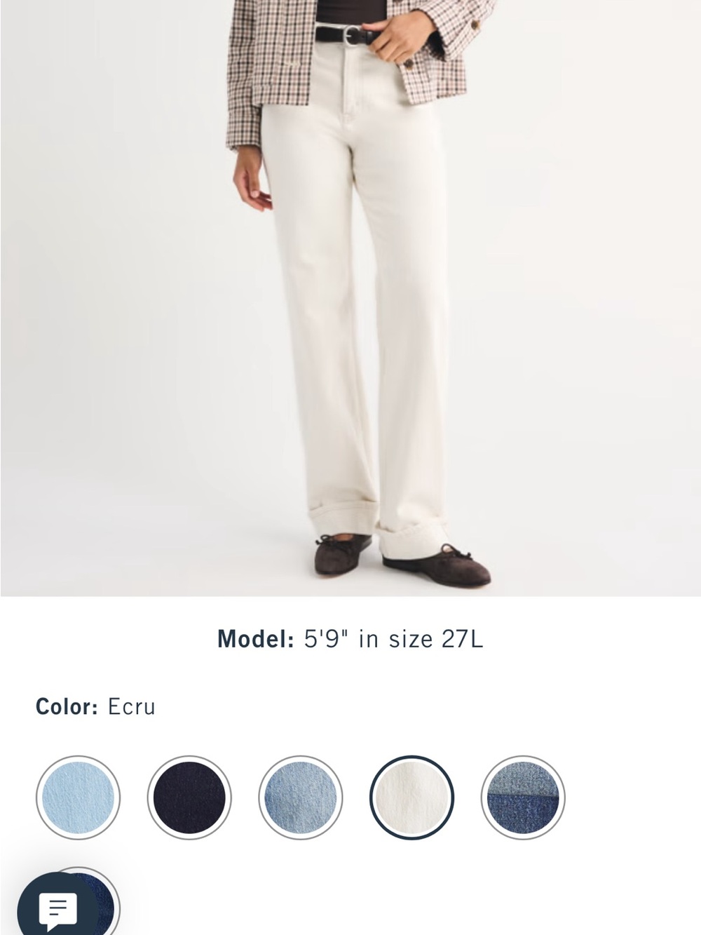 Abercrombie & Fitch White Straight Leg Jeans in curve love model